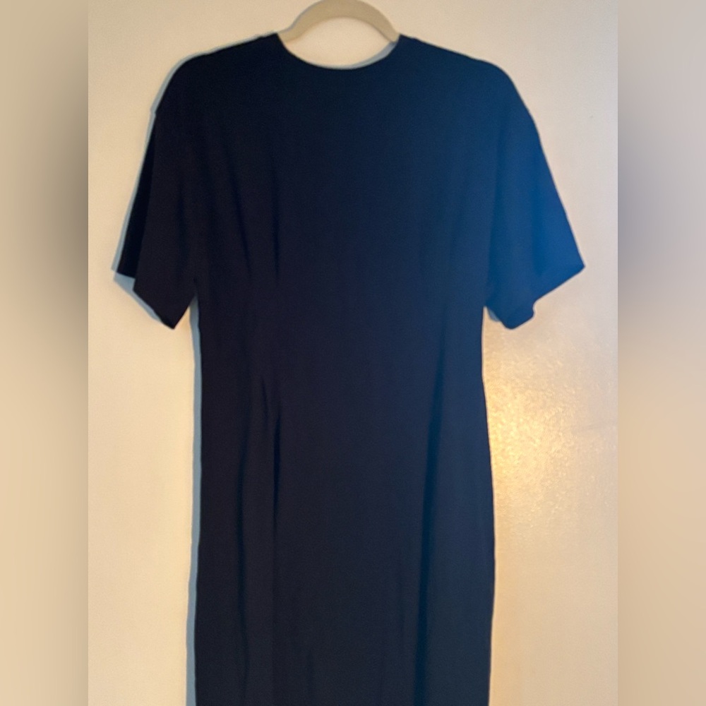 Theory Black Pinch Waist Tee Dress